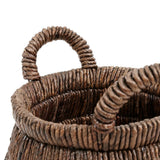 Brown woven banana leaf basket with handles