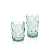 Aqua frosted glass water glass with dotted texture