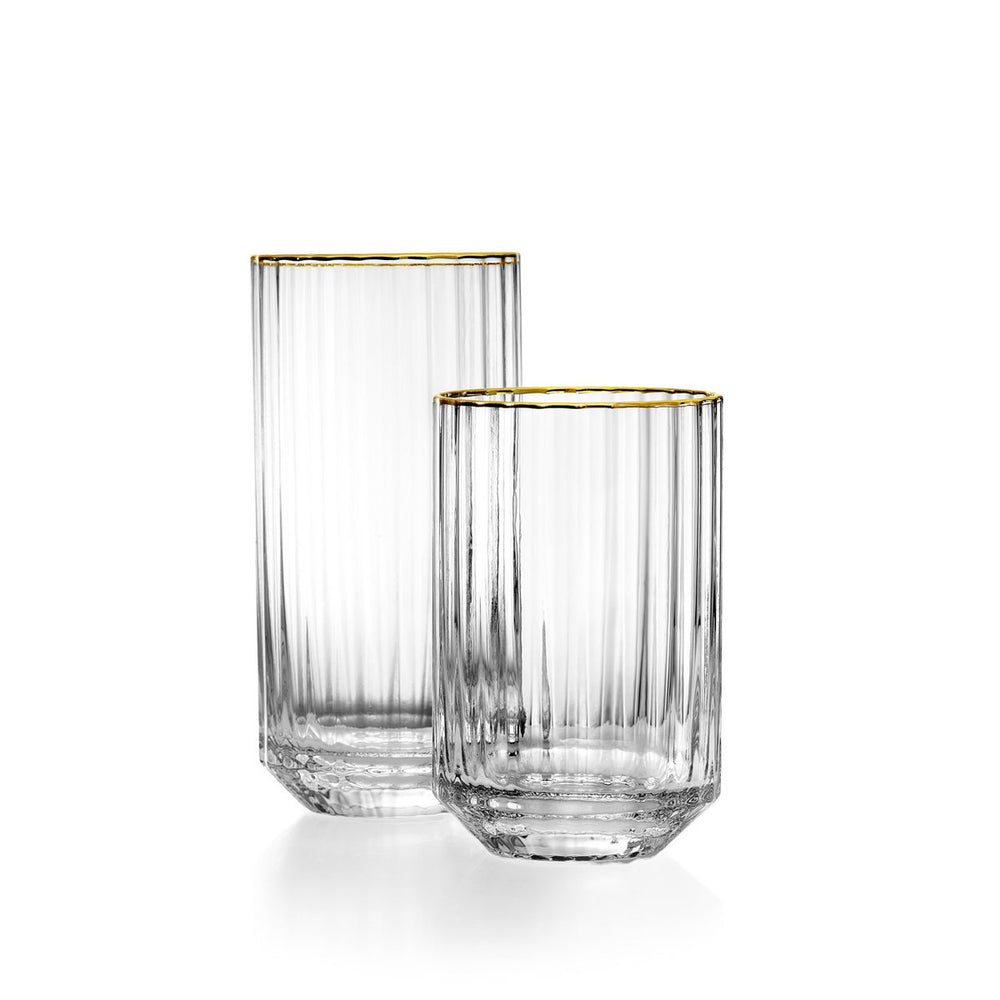 Gold handmade highball drinking glass