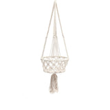 White cotton macrame plant holder