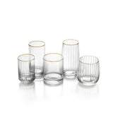 Gold rimmed glass lowball glass
