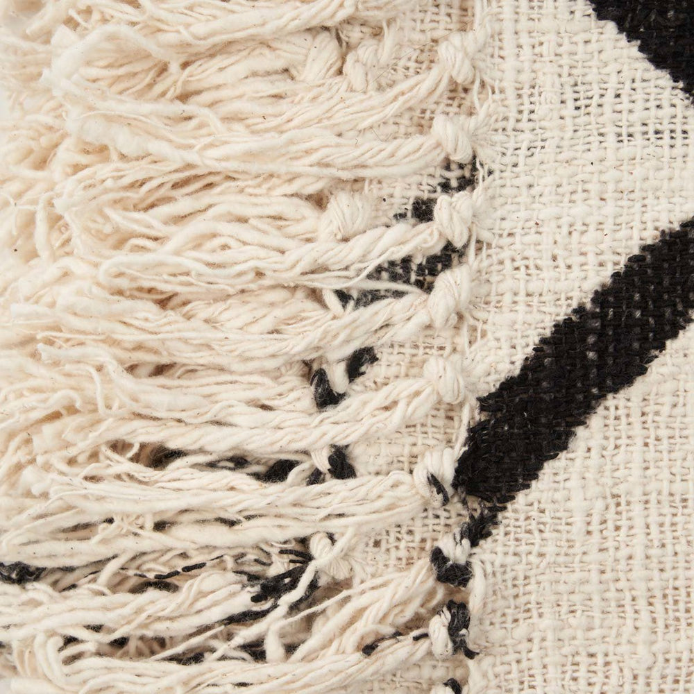 Black cotton throw with Evil Eye design