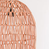 Beige woven rattan pendant lamp