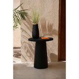 Black terracotta vase with raffia detail
