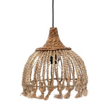 Natural abaca tassel pendant light