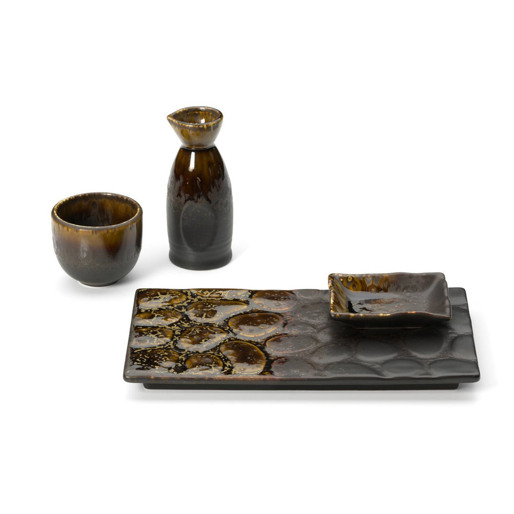 Brown ceramic saké pourer