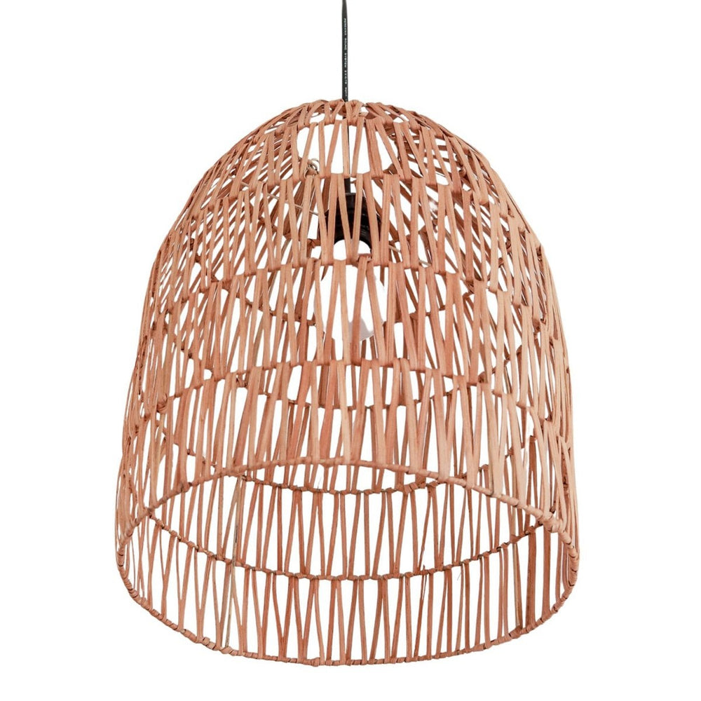 Beige woven rattan pendant lamp
