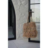 Natural raffia woven tote bag