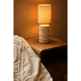 White papier-mâché table lamp