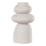 Beige stoneware sculptural vase