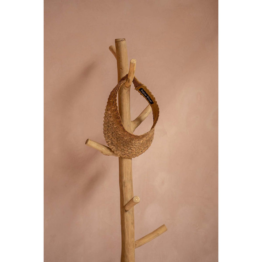Natural wood and concrete coat hanger