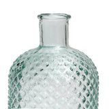 Blue handcrafted glass bottle
