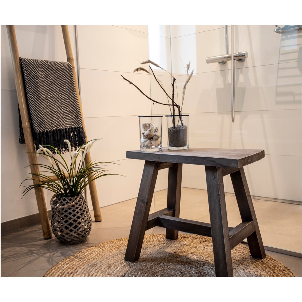 Natural recycled teak wood bench