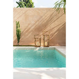 Reclaimed teak wood rectangular lantern
