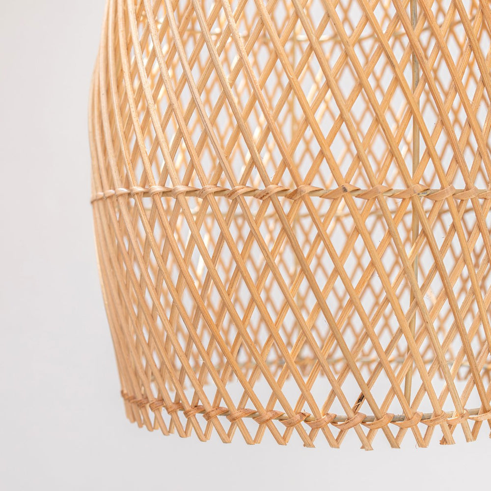 Beige woven rattan ceiling lampshade