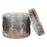 Smoked glass decorative jars set of two