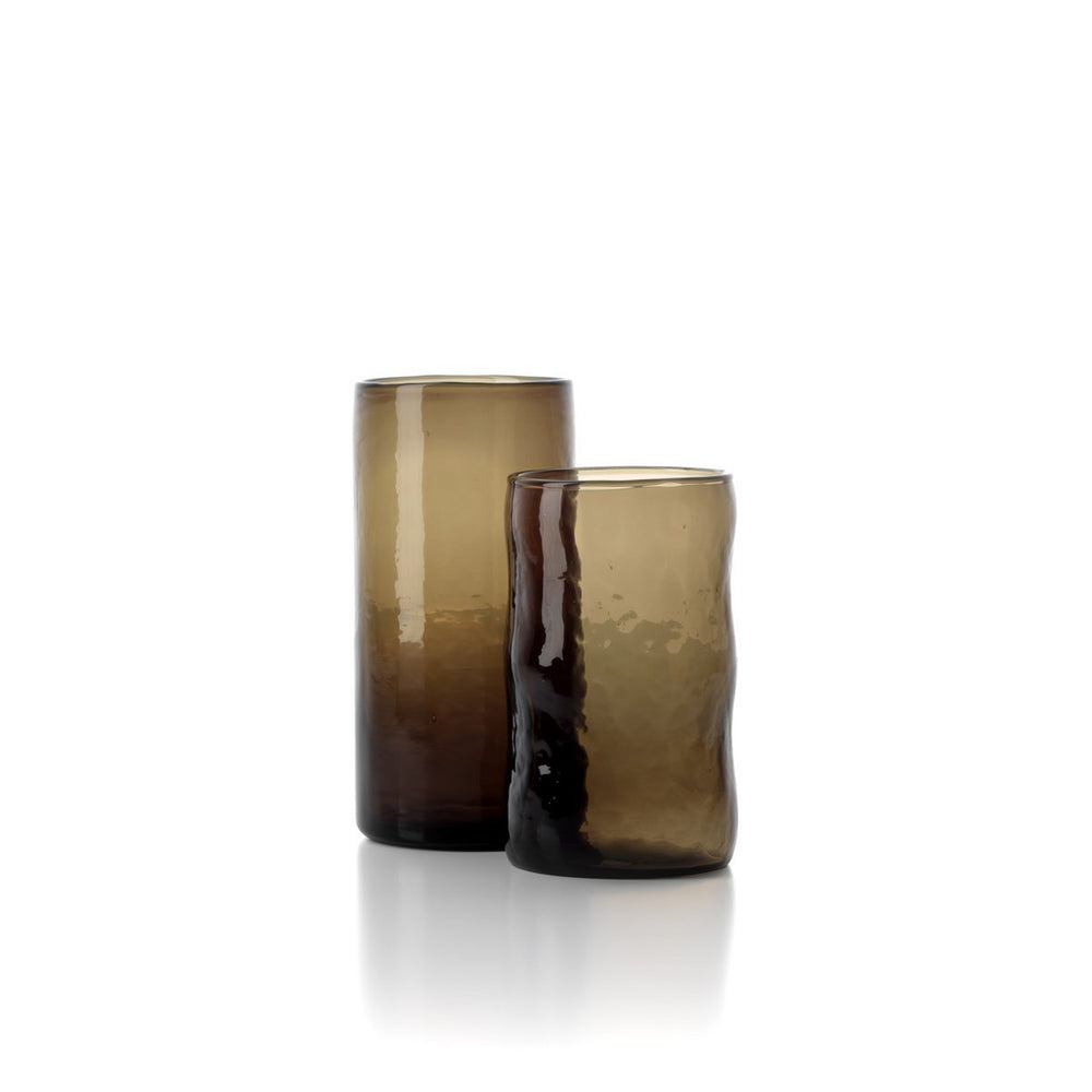 Brown handblown glass tumbler
