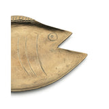 Gold fish-shaped brass serving tray