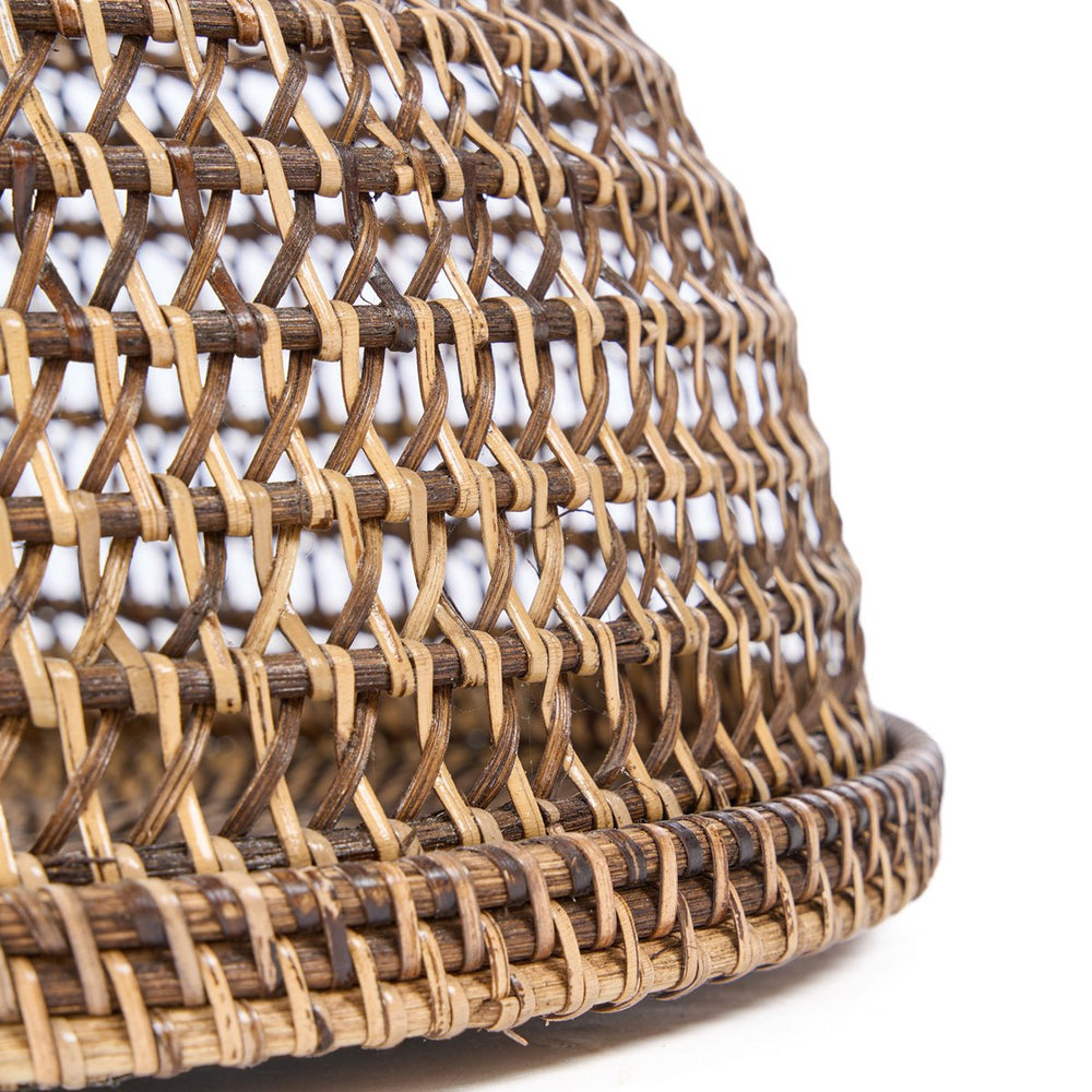 Brown woven rattan food cover
