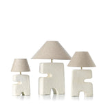 White papier-mâché table lamp
