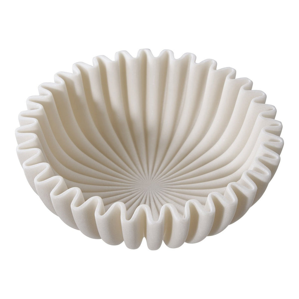 Beige polyresin decorative bowl