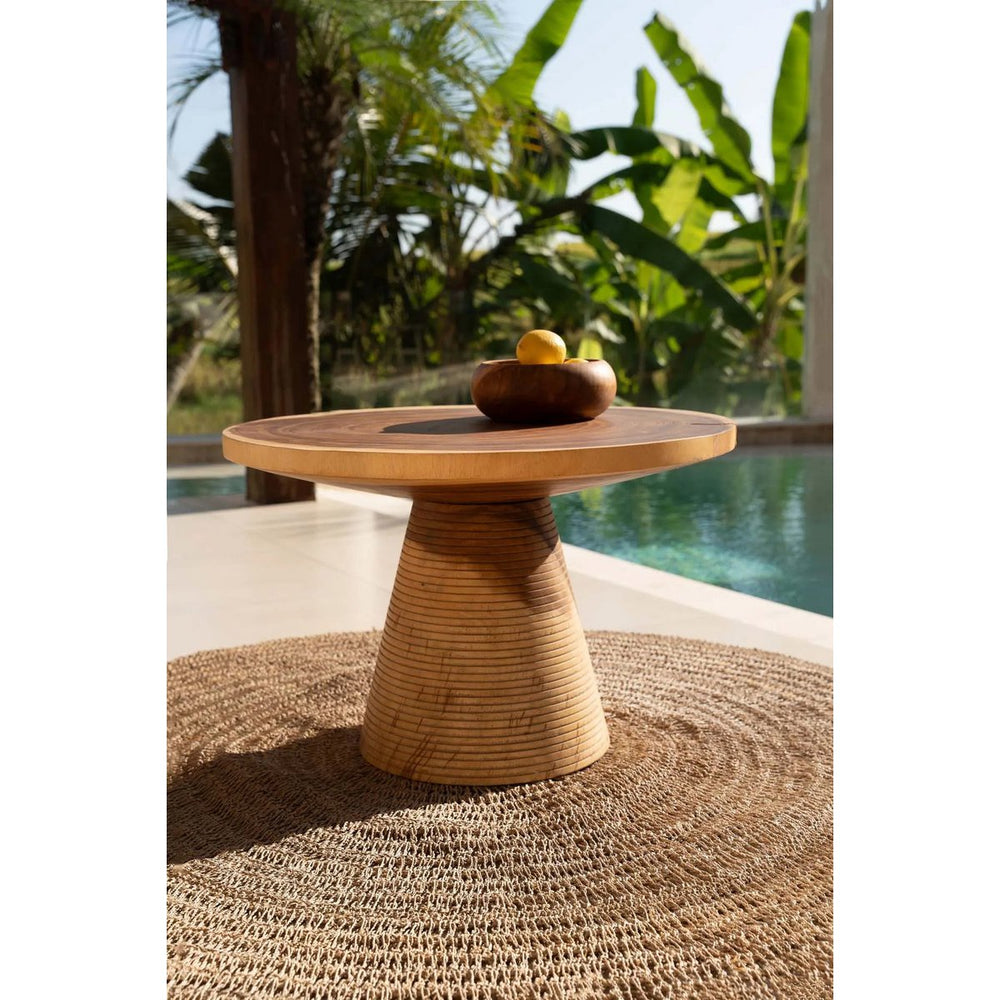 Brown teak wood fruit bowl