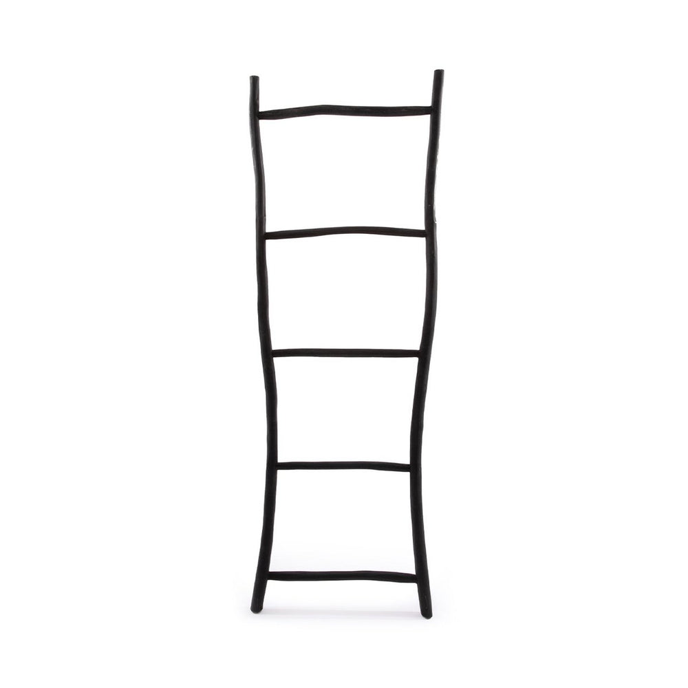 Black solid teak wood ladder