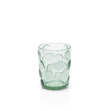 Aqua frosted glass water glass with dotted texture