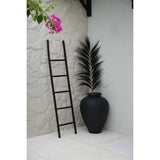 Black solid teak wood ladder