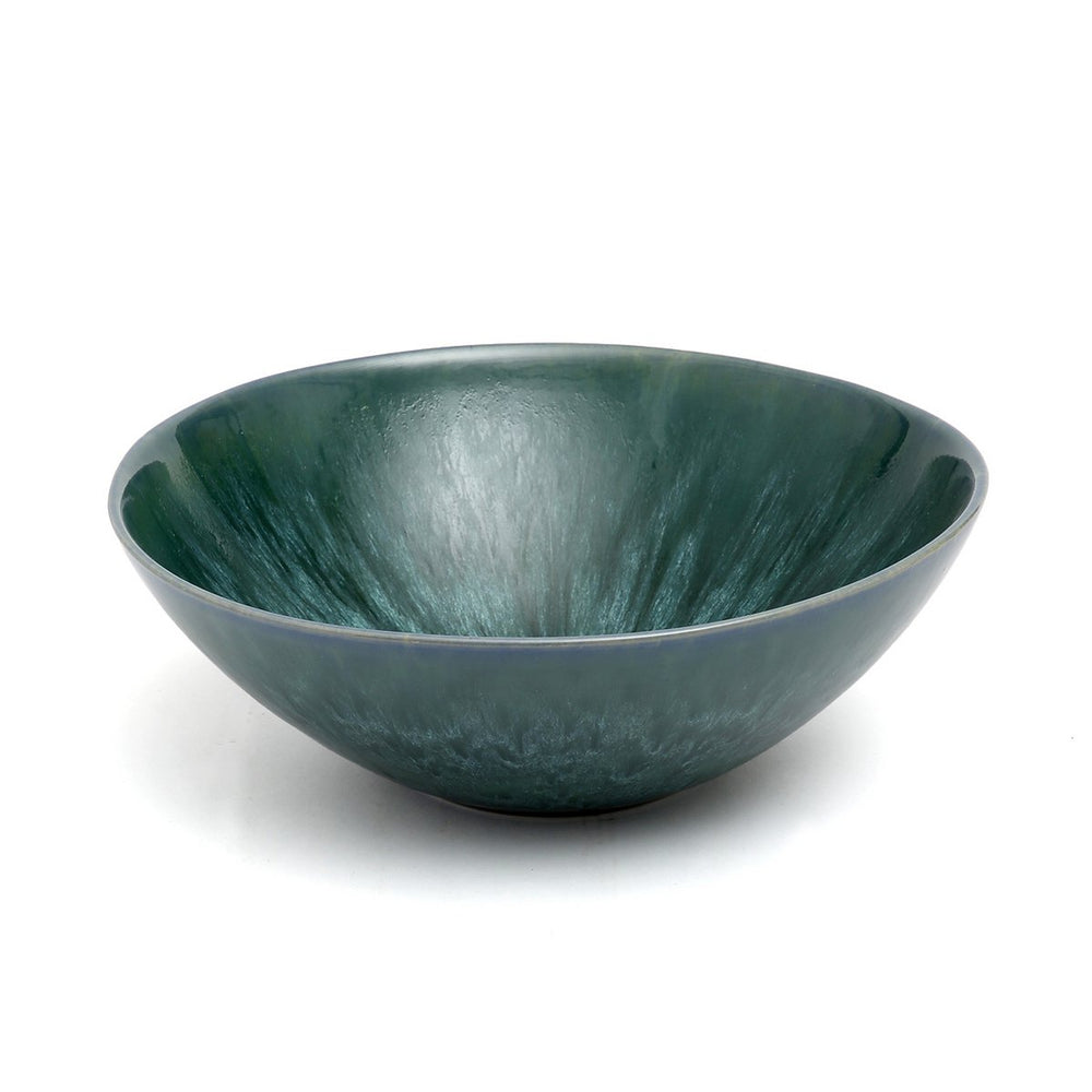 Blue stoneware serving bowl