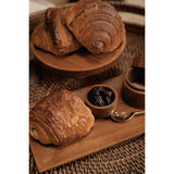 Brown teak wood cake dish