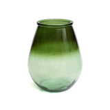 Green recycled glass vase