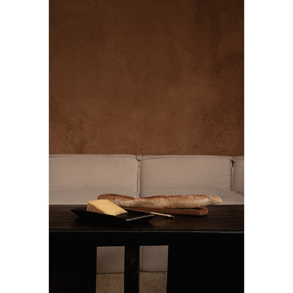 Natural teak wood bread plate