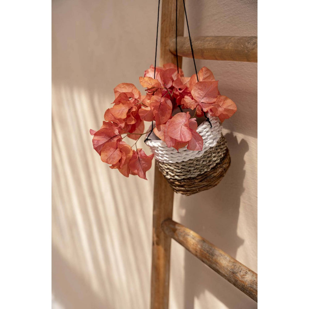 Natural white banana leaf hanging plant basket