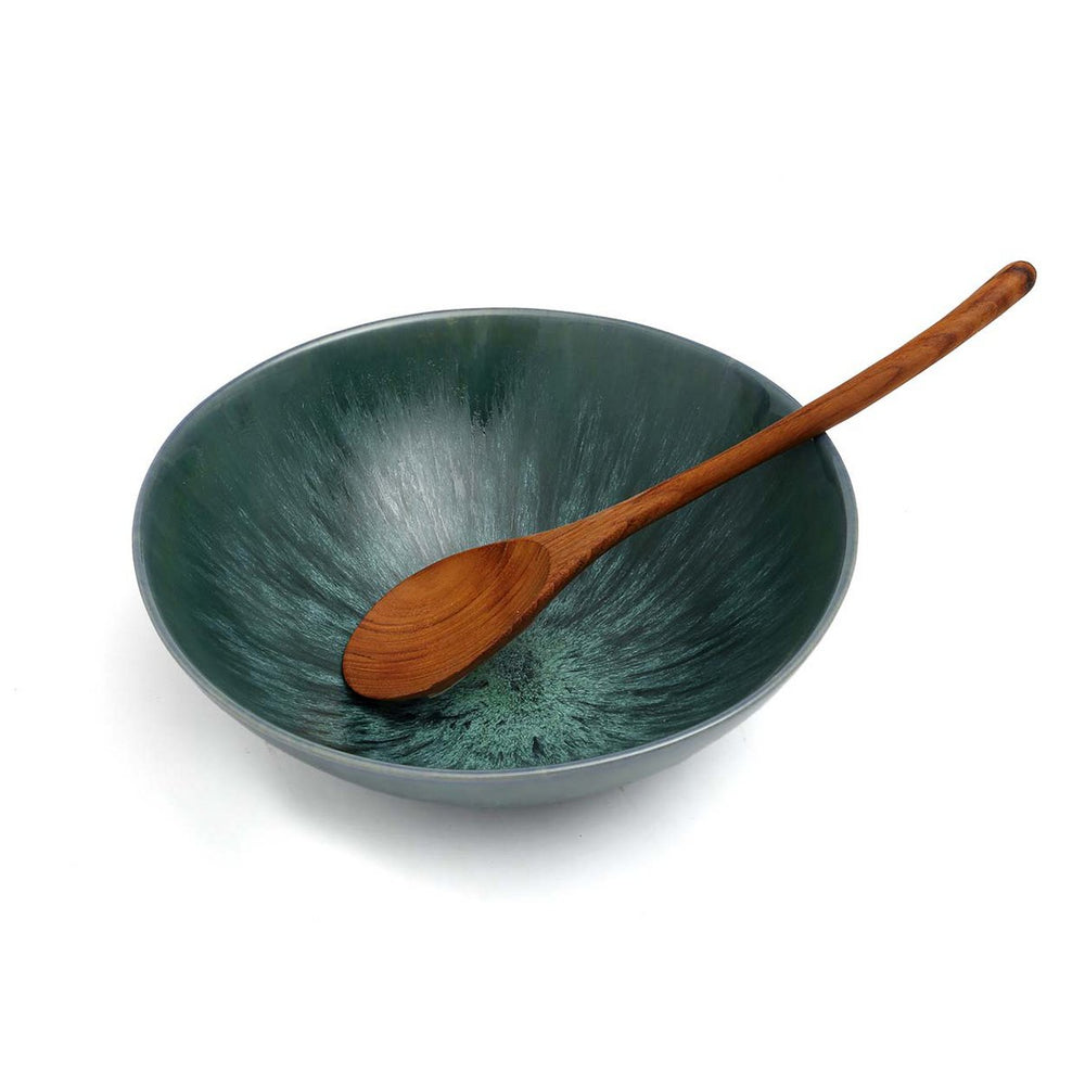 Blue stoneware serving bowl