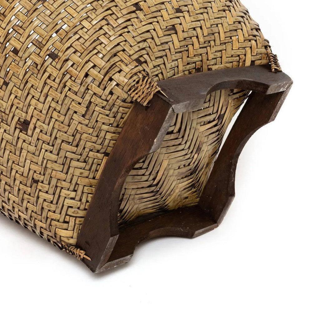 Natural brown woven rattan storage basket