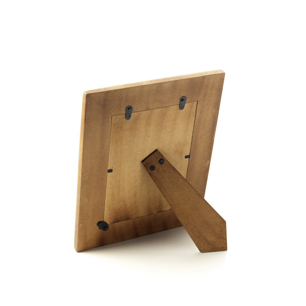 Antique buffalo bone picture frame with woven texture