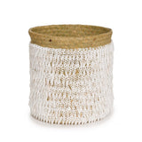Handmade pandan basket with shell embellishments