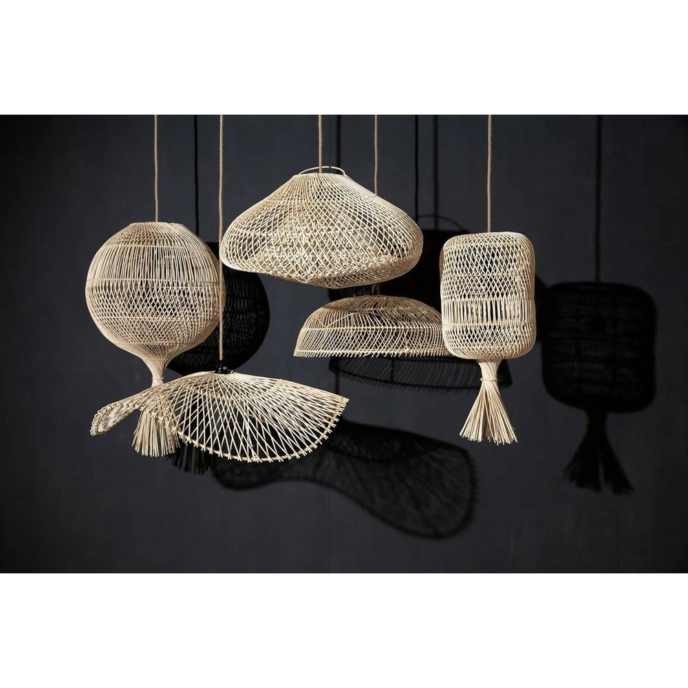 Natural handwoven rattan cloud pendant light shade