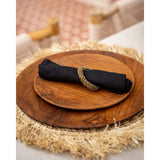 Round teak wood plate