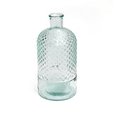 Blue handcrafted glass bottle