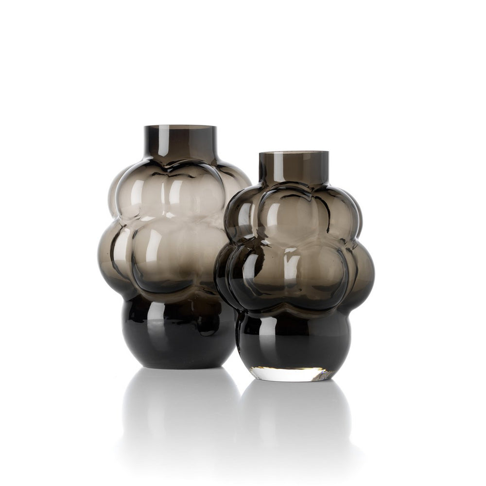 Dark grey recycled glass grape vase