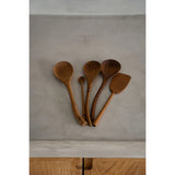 Brown teak root wooden spoon