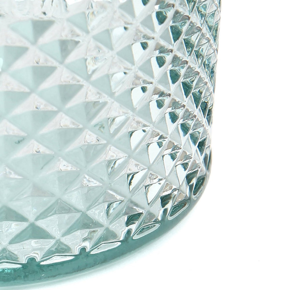 Blue recycled glass faceted tumbler
