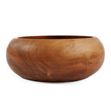 Brown teak wood fruit bowl