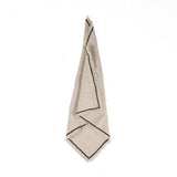 Natural linen napkin with black edge
