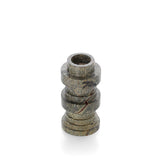 Green marble totemic candle holder