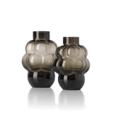 Dark grey recycled glass grape vase
