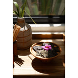 Brown teak wood cake dish