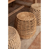 Brown woven banana leaf round stool